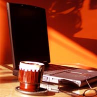 Coffee Cup and Computer